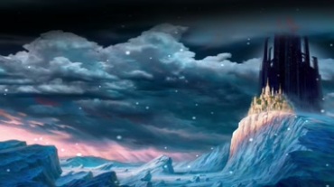 冰雪冰山上的古堡视频素材