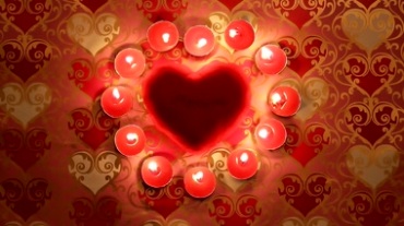 爱心红色蜡烛形状实拍视频素材
