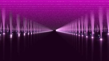 喷泉式灯效紫色灯光秀表演T台视频素材