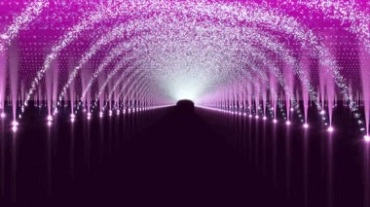 喷泉式灯效紫色灯光秀表演T台视频素材