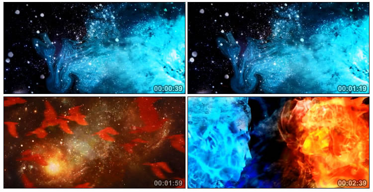 唯美宇宙粒子星空星云大树视频素材