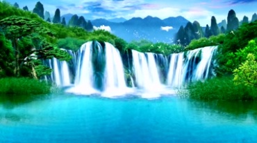 美丽山川流水瀑布视频素材
