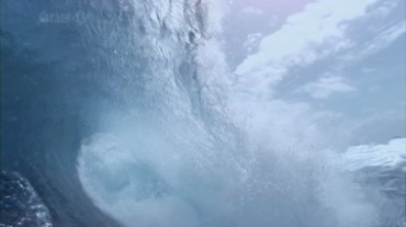 海浪海洋大浪水里往上看的视角视频素材