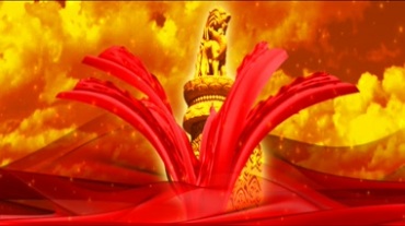 中国红党政歌颂祖国元素视频素材