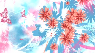 油彩水彩泼彩花朵花瓣动感视频素材