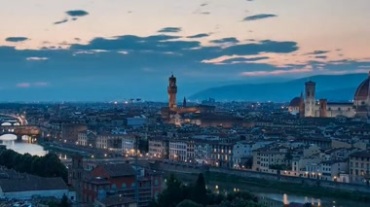 欧洲城市风光从白天到晚上华灯初上延时摄影视频素材