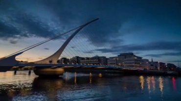 欧洲风情桥梁河流延时摄影视频素材