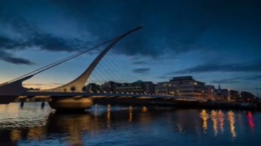 欧洲风情桥梁河流延时摄影视频素材