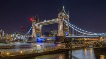 伦敦塔桥泰晤士河延时摄影视频素材