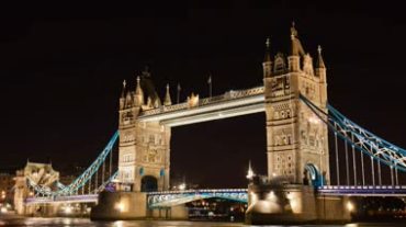 英国伦敦塔桥夜景视频素材