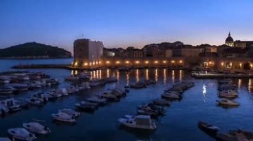 欧洲风情码头游艇景色视频素材