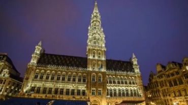 欧洲风情金色建筑延时摄影视频素材