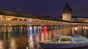 欧洲风情河流小船延时摄影视频素材