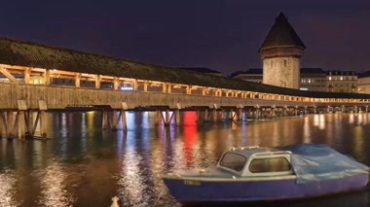 欧洲风情河流小船延时摄影视频素材