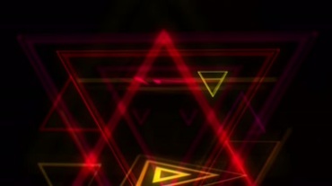 霓虹发光三角形图案动感变幻视频素材