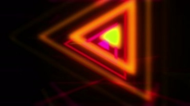 霓虹发光三角形图案动感变幻视频素材