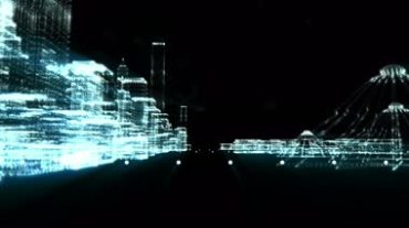 点线勾勒出的未来城市元素视频素材