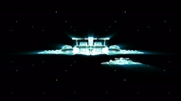 未来高科技宇宙飞船穿梭舞台背景视频素材