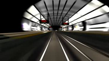 列车在隧道中行进穿梭进站的第一视角视频素材