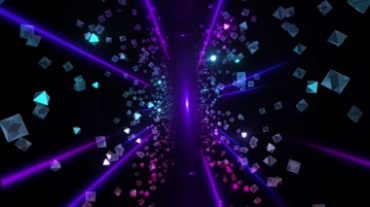 紫色梦幻炫光水晶方块粒子视频素材
