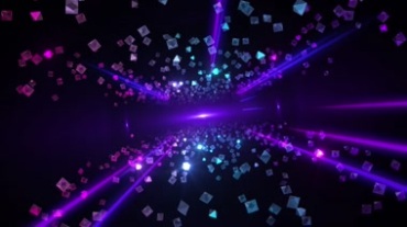 紫色梦幻炫光水晶方块粒子视频素材