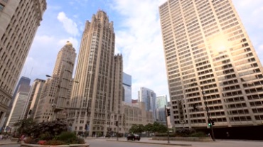 城市街道建筑办公大厦唯美画面城市风景高清实拍视频素材