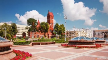 白俄罗斯城市旅游风光景色实拍高清视频素材