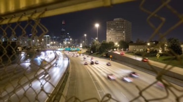 灯火明亮城市建筑景观高楼大厦夜景天际线延时摄影高清延时拍摄视频素材