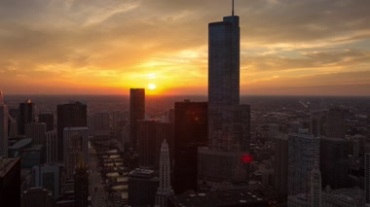 灯火明亮城市建筑景观高楼大厦夜景天际线延时摄影高清延时拍摄视频素材