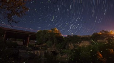 璀璨夜空唯美景色固定镜头延时拍摄出光效轨迹运动视频素材