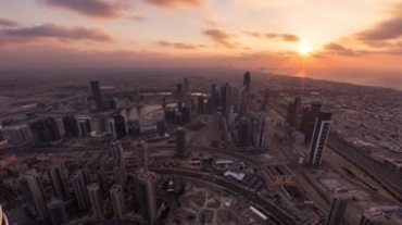 太阳日出光芒照耀城市视频素材