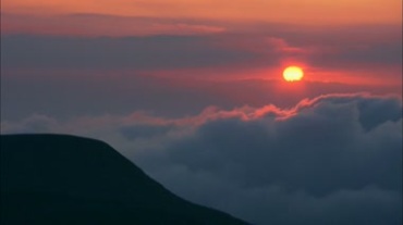 日落霞光云海视频素材