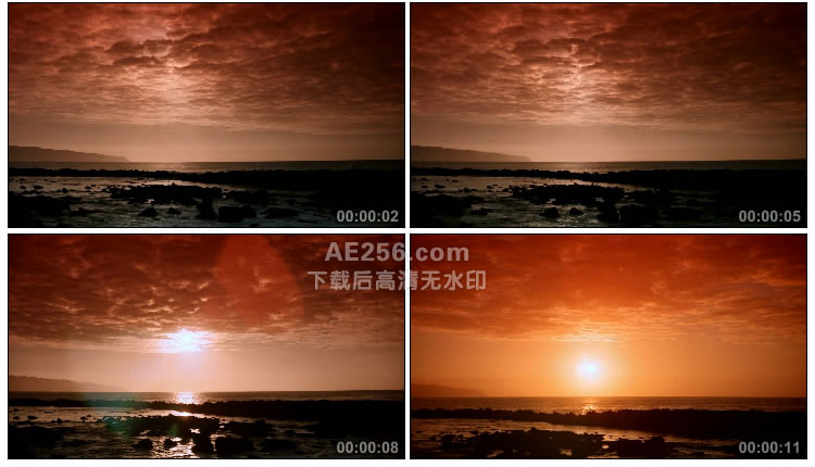 海上日落太阳落山延时摄影视频素材
