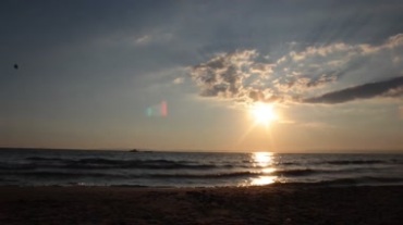 海滩日落美景延时摄影视频素材