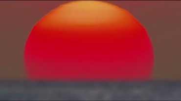 红色大太阳落到海平面下视频素材