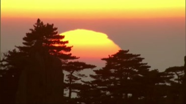 红色大太阳日出背景视频素材