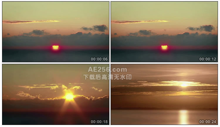海平面上太阳日出视频素材