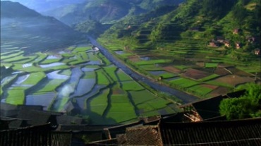 美丽乡村梯田风景视频素材