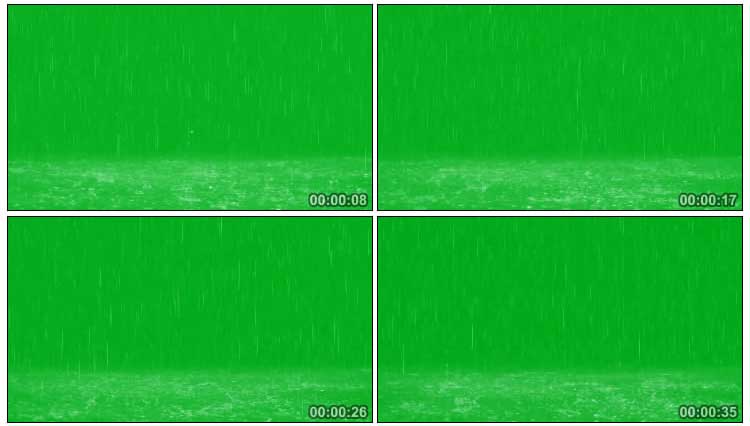 下雨雨点绿屏抠像特效视频素材