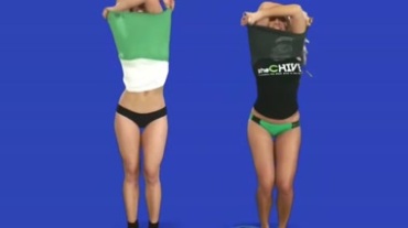 美女脱衣绿屏抠像特效视频素材