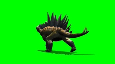 恐龙走路姿态细节绿屏抠像动态特效视频素材