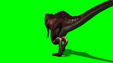 恐龙背影慢慢走远绿幕抠像特效视频素材