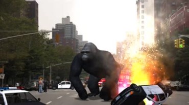 金刚黑猩猩城市破坏特效视频素材