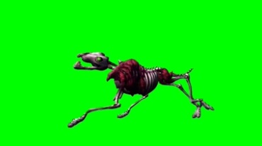 怪物骨骼奔跑姿态绿屏特效视频素材