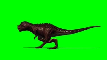 恐龙霸王龙走路形态绿幕视频素材