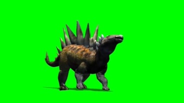 白垩纪剑龙恐龙绿屏背景抠像透明特效视频素材
