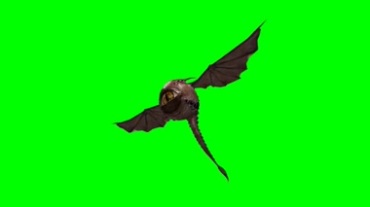 长翅膀的飞翔小兽绿屏抠像特效视频素材