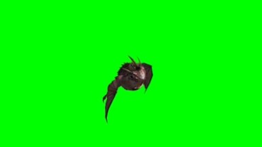 长翅膀的飞行怪物绿幕抠像特效视频素材
