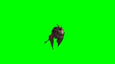 长翅膀的飞行怪物绿幕抠像特效视频素材