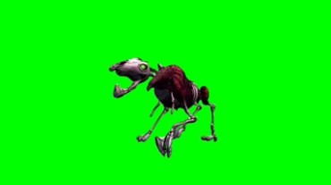 动物骷髅骨架运动状态绿屏抠像特效视频素材